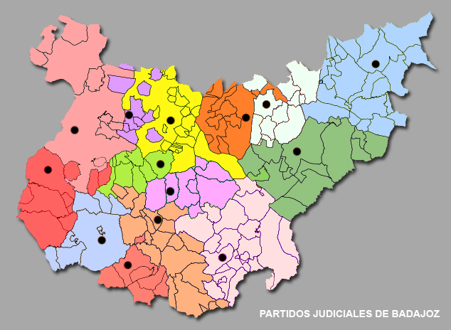 Partidos judiciales de la provincia de Badajoz